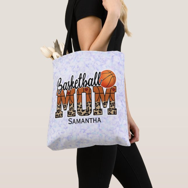Custom Name Basketball Mum | Mother's Day Tote Bag (Close Up)