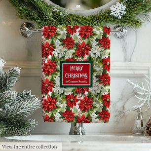 Custom Name Bath Towels Traditional Holiday Gift