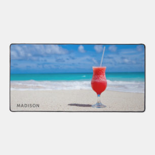 Custom name Beach Coctail Desk Mat