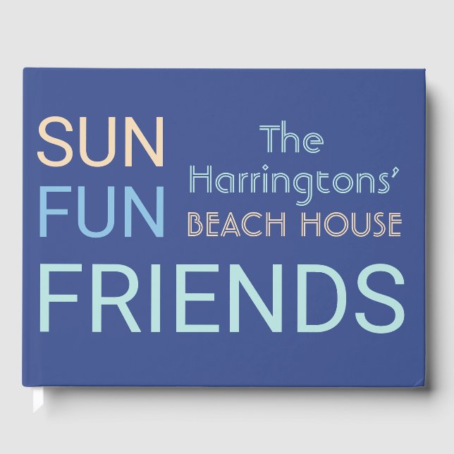 Custom Name Beach House guest book (Front)
