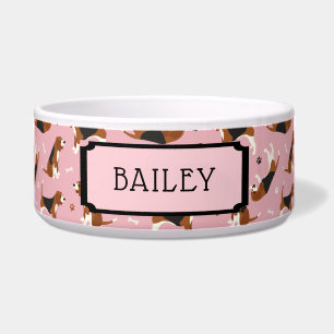 Custom Name Beagle Pattern Pink