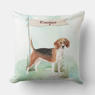 Custom Name Beagle Pet Dog Cushion