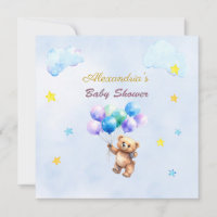 Custom Name Bear floating balloons Baby Shower