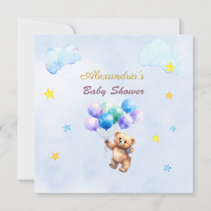 Custom Name Bear floating balloons Baby Shower