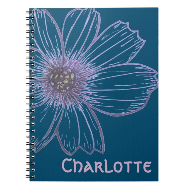 Custom Name Beautiful Flower design  Notebook (Front)