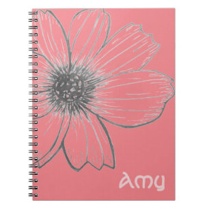 Custom Name Beautiful Flower design Notebook