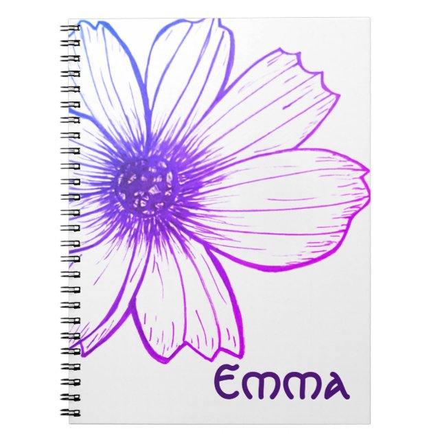 Custom Name Beautiful Flower design  Notebook (Front)