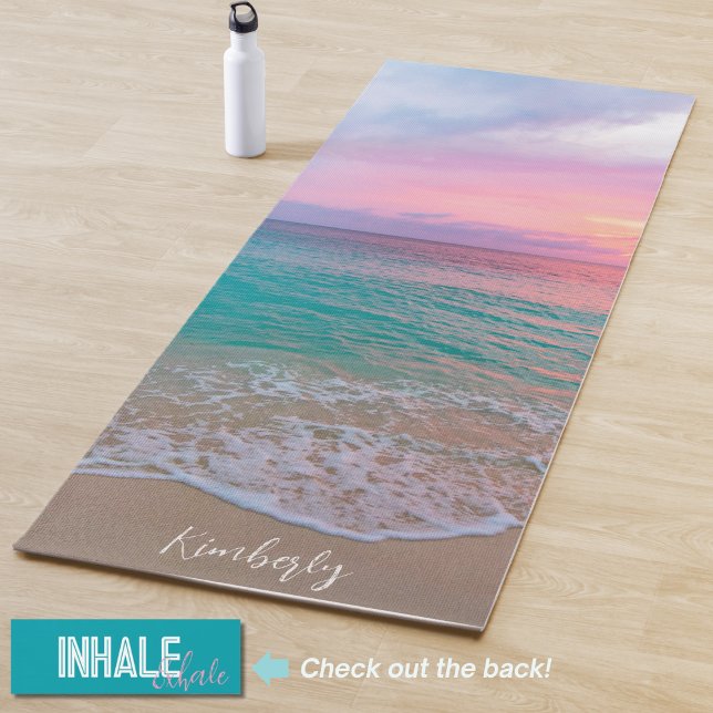 Custom Name Beautiful Sunset Beach Yoga Mat (Creator Uploaded)