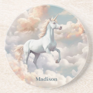 Custom Name Beautiful Unicorn Coaster