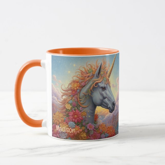 Custom Name Beautiful Unicorn Mug (Left)