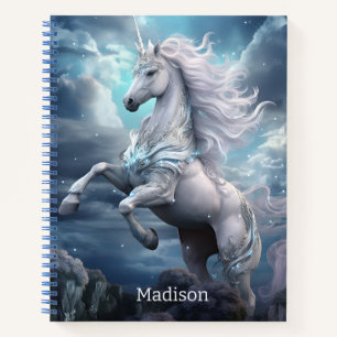 Custom Name Beautiful Unicorn Notebook