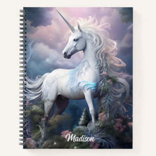 Custom Name Beautiful Unicorn Notebook