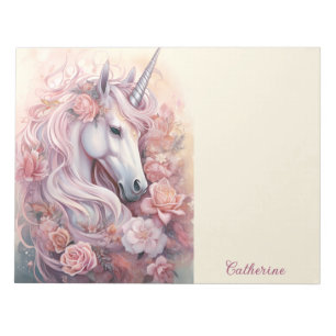 Custom Name Beautiful Unicorn Notepad