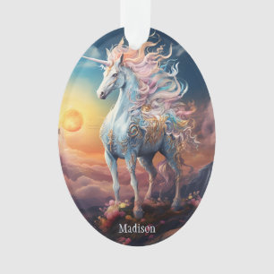 Custom Name Beautiful Unicorn Ornament