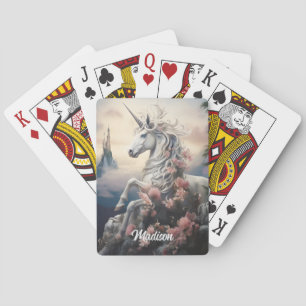 Custom Name Beautiful Unicorn Playing Cards