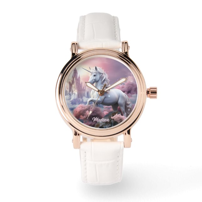 Custom Name Beautiful Unicorn Watch (Front)