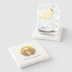 Custom Name Beer Glass Stone Coaster