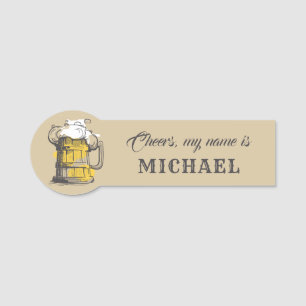 Custom name Beer Ilustration Name Tag