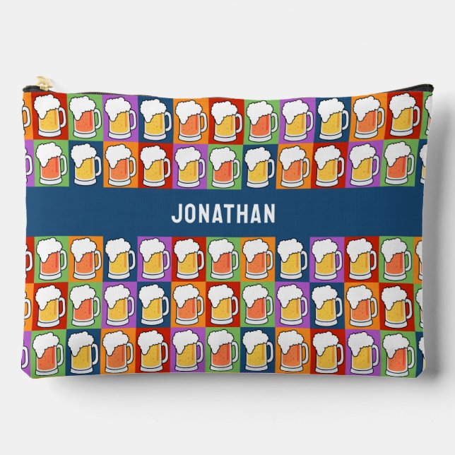 Custom name BEER Pop-Art Accessory Pouch (Front)
