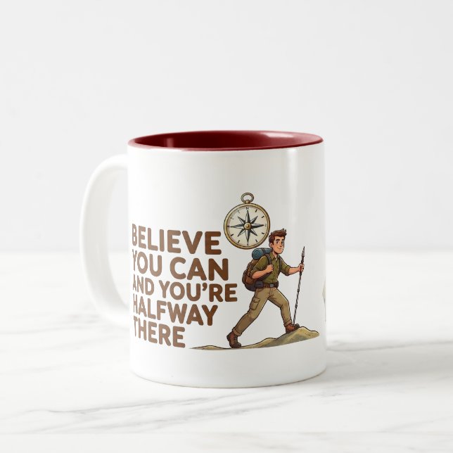 Custom Name Believe You Can Boys Motivation Mug (Front Left)