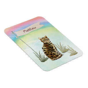 Custom Name Bengal Cat Pet Magnet