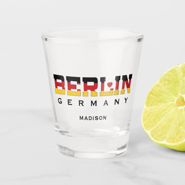Custom Name Berlin Germany Shot Glass (Front)