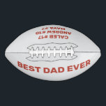 Custom Name Best Dad Ever Kids Names Football<br><div class="desc">Custom Name Best Dad Ever for sports dads. Customised with the kids names and numbers.</div>