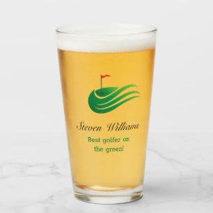 Custom Name Best Golfer Beer Glass