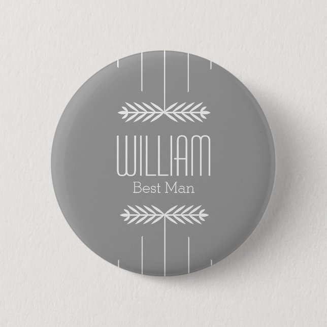 Custom Name Best Man 6 Cm Round Badge (Front)