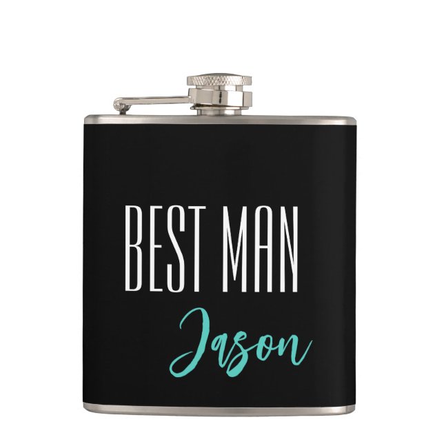 Custom Name Best Man Flask (Front)