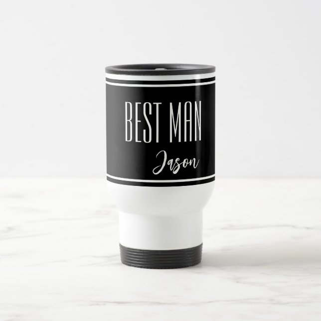 Custom Name Best Man Travel Mug (Center)