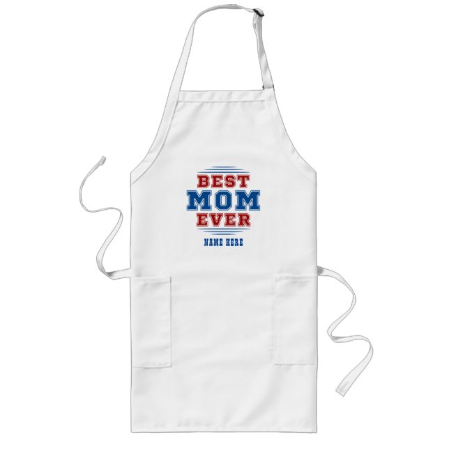 Custom Name Best Mum Ever Mothers Day Gift Long Apron (Front)