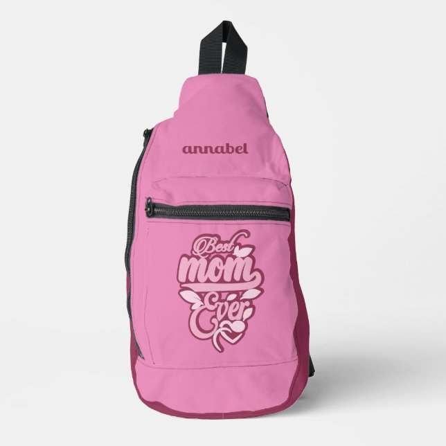 Custom Name "Best Mum Ever" Sling Bag (Front)