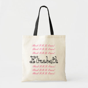 Custom Name Best Sister in Law Ever Pink Black Tote Bag