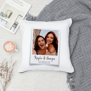 Custom Name Bestie Photo Friends Sisters BFF Fun Cushion
