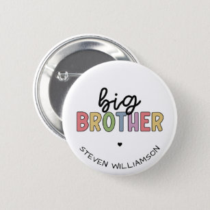 Custom Name Big Brother Cute Personalised 6 Cm Round Badge