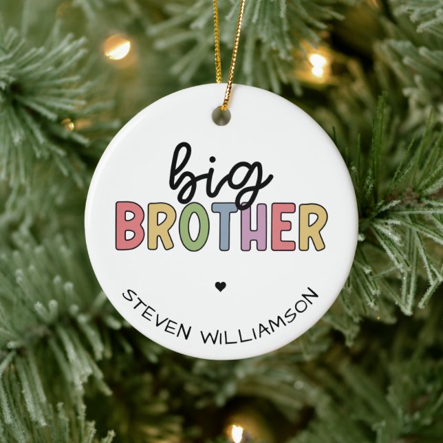 Custom Name Big Brother Cute Personalised Ceramic Tree Decoration (Tree)