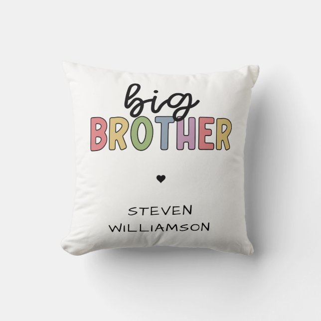 Custom Name Big Brother Cute Personalised Cushion (Front)