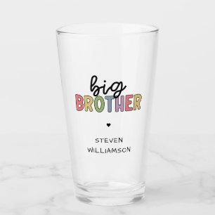 Custom Name Big Brother Cute Personalised Glass