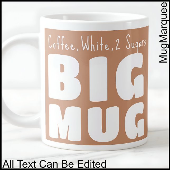 Custom Name Big Mug Brown C84 Funny Novelty   (Creator Uploaded)