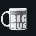 Custom Name Big Mug Gray C19 Funny Novelty<br><div class="desc">Make a bold statement with my 'Big Mug', a delightful blend of humor and personalization that's sure to become your go-to for every coffee break. Perfect for those who love their beverages in generous proportions, this large mug features the playful declaration 'Big Mug' alongside your own name, all in striking...</div>