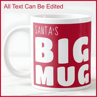 Custom Name Big Mug Red C81 & White Fun Novelty  