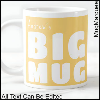 Custom Name Big Mug Yellow C65 Funny Novelty  