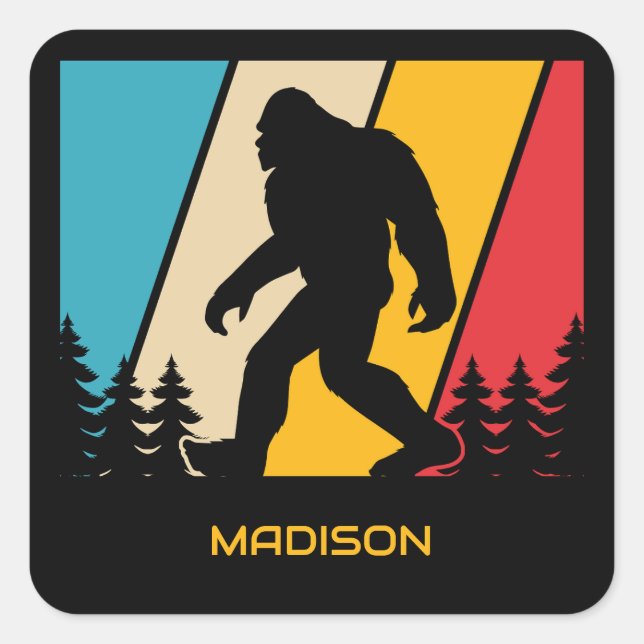 Custom Name Bigfoot Square Sticker (Front)