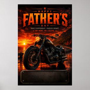 Custom Name Biker Dad Father's Day Poster Gift