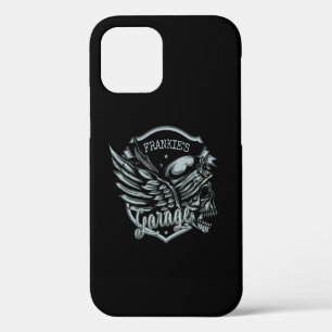 Custom NAME Biker Skull Wings Motorcycle Garage iPhone 12 Case