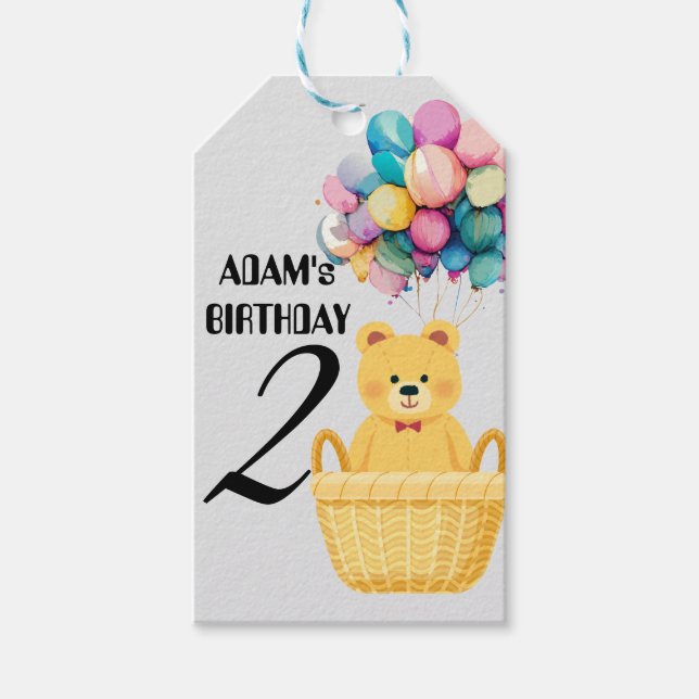 custom name birthday  gift tags (Front)