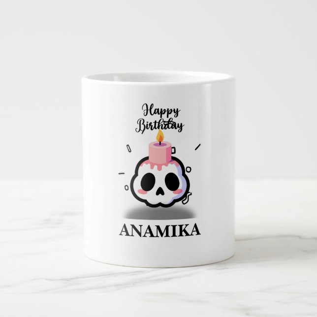 Custom Name Birthday Large Coffee Mug (Front)