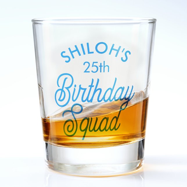 Custom Name Birthday Squad Party Shot Glass (Creator Uploaded)