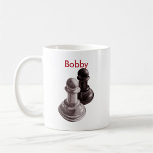 Custom Name Black And White Chess Pawns Coffee Mug